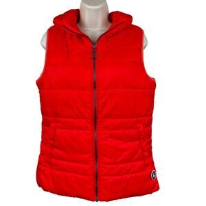 Helly Hansen Womens Puffer Vest Full Zip Pockets Red Orange Large Outdoor Active